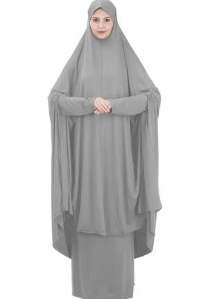 Muslim Women Two Piece Set Prayer Garment Dress Abaya Long Khimar Outfit Ramadan Skirt Abayas Islamic Clothes Niqab Eid 2026