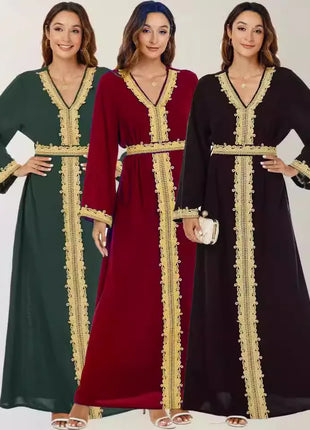 Party Dress Ramadan Long Robe Muslim Vestidos Sashes Abaya Dubai Arabic Morocco Jalabiya Eid Women Dresses Modest Saudi Abayas