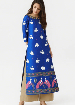 National style Women's Kurtta Casual Fashion Dress Slit hem Kurtta Tube Casual Ethnic Abito Donna Musulmana Girls Prayer Dress