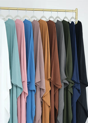 Ramadan Eid Soft Crepe Khimar Batwing Abaya Dubai Islam Muslim Modest African Dresses For Women Kaftan Kebaya Robe Femme Musulma