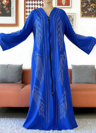 New Middle East Africa Elegant Women Cardigan Chiffon Loose Open Zippier Abaya Muslim Islamic Clothing Cardigan Style Loose Size