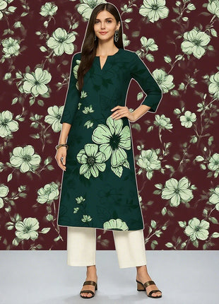Muslim Kurt Flowers Women's Fashion Comfortable Long Sleeve Straight Casual Ethnic Vestidos Longos Parrot Print New Dress