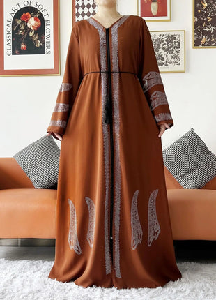 2024 Women Elegant Party Dress Chiffon Open Abaya Muslim Women Dress Islamic Clothing Cardigan Abaya Women Muslim Dress
