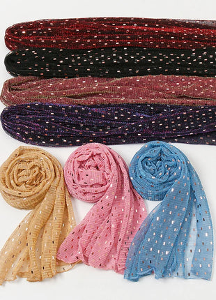 Glitter Shimmer Muslim Hijabs Fashion Solid Bubble Chiffon Scarf High Quality Shawl Scarves Silver Crinkle Woman Headscarf
