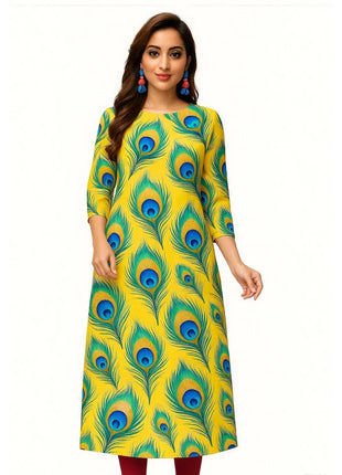 Dress Kurtta Women Fashionable Straight Tube Casual Bright Slit hem Peacock Patterns Robe Arabe Robe Traditionnelle Arabe Muslim