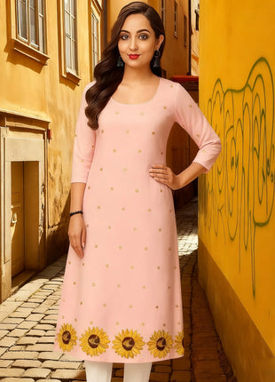 National style Women's Kurtta Casual Fashion Dress Slit hem Kurtta Tube Casual Ethnic Abito Donna Musulmana Girls Prayer Dress