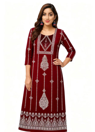 Muslim Women's Casual Fashionable Comfortable Straight Tube Casual Ethnic Peacock National style Abito Donna Musulmana