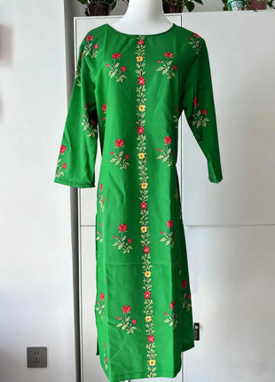 Muslim Dress Kurt Women's Fashionable Elegant Straight Tube National Style Pattern Noble Skirt Slit Hem Abito Donna Musulmana