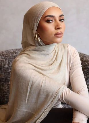 Premium Rayon Cotton Wrinkle Hijab Scarf For Woman Muslim Hijabs Fashion Soft Shawl Islam Turban Ramadan Soild Headband 180*80cm