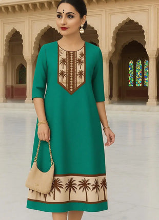 Muslim Women's Kurt Fashionable And Elegant Turkish Abaya Straight Tube Casual Kurtta Abito Donna Musulmana Girls Prayer Dress