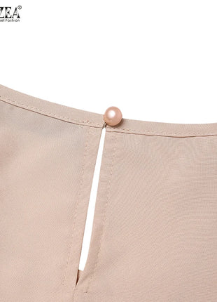 ZANZEA Patchwork Lantern Sleeve Abaya Robes Women Plisse Layered Elegant Maxi Dress Muslim Fashion Islamic Hijab Pleated Dress