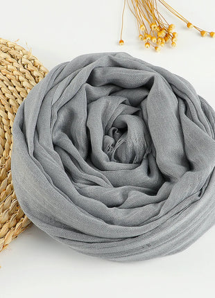 Muslim Cotton Linen Hijabs For Women Scarf Thin Plain Shawls Femme Musulman Soft Viscose Rayon Headscarf Islamic Turban Headband