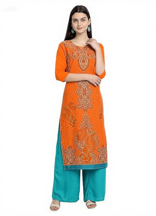 Dress Kurtta Women Fashionable Straight Tube Casual Bright Slit hem Flowers Patterns Robe Arabe Robe Abito Donna Musulmana