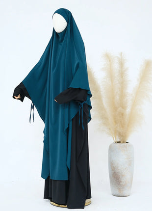 Eid Muslim Women Khimar Hijab Islamic Dubai Solid Color Scarves Turban Arab Ladies Praying Headdress Ramadan Long Headscarf 2025