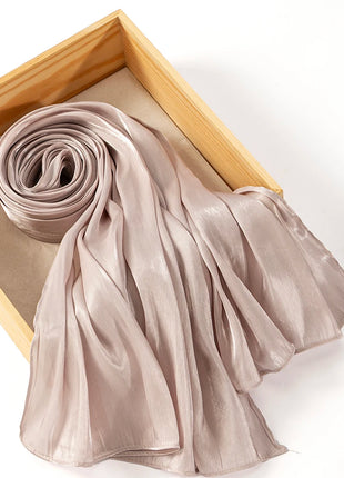 Newest Plain Shimmer Hijab Silk Wrinkle Scarf Muslim Woman Hijab Shawls Islam Woman Long Wraps Femme Headband Pure Turban