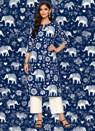Muslim Women Kurt Casual Dress Long Sleeve Straight Casual Ethnic Flower Mandarin O-Neck Round Regular Size 3D Design Suitable