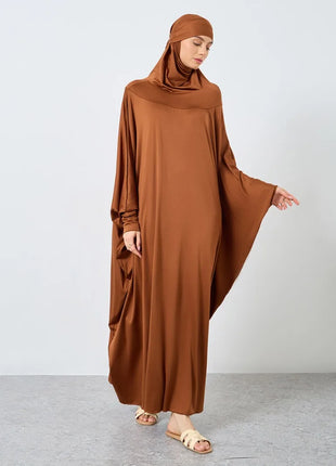 Islamic Prayer Abaya Muslim Women Abayas Long Sleeve Hooded Modesty Ramadan Dresses With Hijab Jilbabs Middle Eastern Kaftans