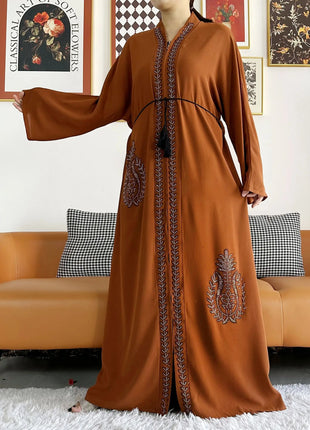 2024 Summer Women Elegant Dresses Dubai Party Outfits Long Sleeve Chiffon Dashiki Muslim Women Robe Open African Abaya Clothing