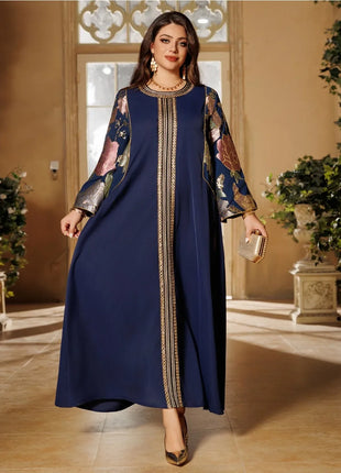 Eid Sequins Muslim Dress for Women Embroidery Party Long Dresses Robe Ramadan Dubai Kaftan Islam Vestidos Jalabiya Dresses 2025