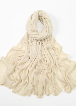 Premium Rayon Cotton Wrinkle Hijab Scarf For Woman Muslim Hijabs Fashion Soft Shawl Islam Turban Ramadan Soild Headband 180*80cm