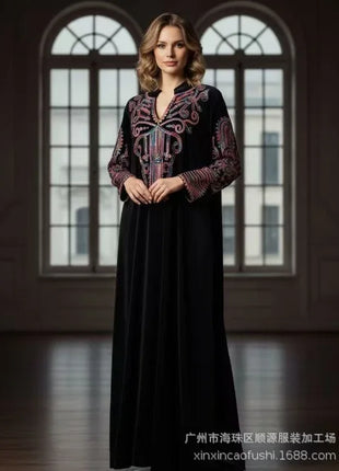 Eid Abaya Party Dresses Women Muslim Vestidos Sequins Thicken Jalabiya Dubai Abayas Kaftan Islam Long Robe Ramadan Autumn Winter