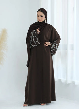 2025 Middle Eastern Islam Outfit for Muslim Women Luxury Dubai Modest Abaya Dress Eid Arabic Cardigan Plain Turkey Kaftan Robe