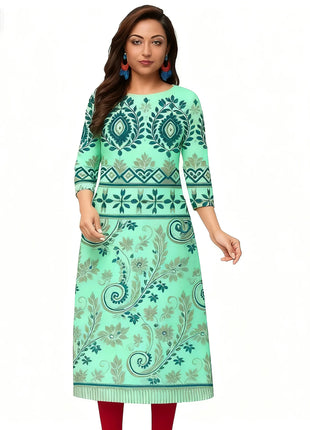 Muslim Dress Kurt Women's Fashionable And Elegant Straight Tube Casual Slit hem Colorful Flowers Pattern Dress Abiti Lunghi