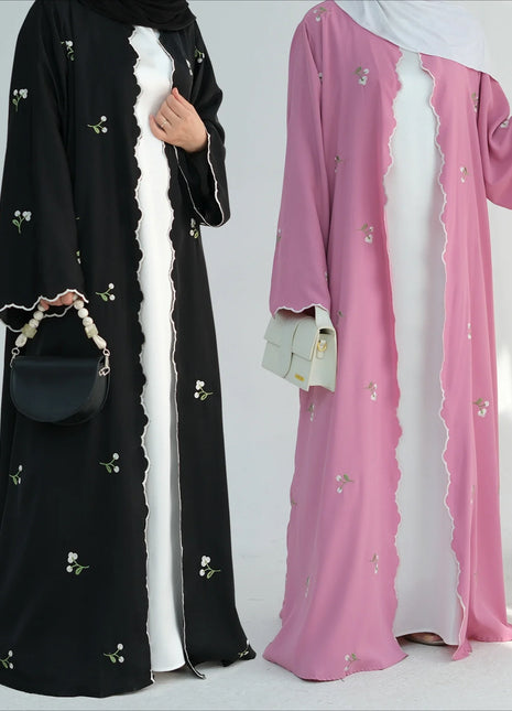 Eid Muslim Abaya for Women Embroidery Cardigan Dresses Abayas Ramadan Morocco Dubai Jalabiya Kaftan Vestidos Arab Long Robe 2025