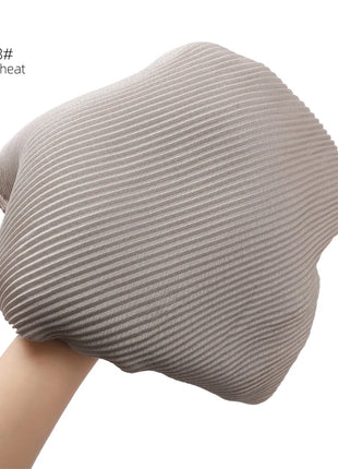 New Breathable Soft Solid Color Silver Silk Crumpled Shiny Pleated Shawl Women's Hair Towel Scarf One Piece Dropshipping