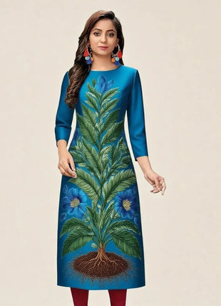 Muslim Women Casual Comfortable Kurt Dress Straight Tube Ethnic Peacock Women Dress Abaya Slit Hem Luxury Abaya Dubai