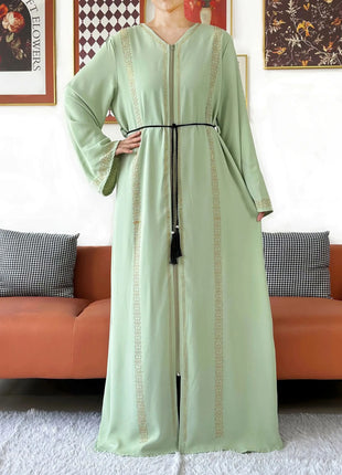 New Elegant Women Abaya Long Sleeve Chiffon Loose Open Abaya Muslim Islamic Clothing Cardigan Style Muslim Fashion Dresses