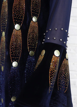 African Party Dresses For Women 2025 Elegant Beading Sequins Velvet Maxi Dress African Clothes Robe Africaine Femme High Quality