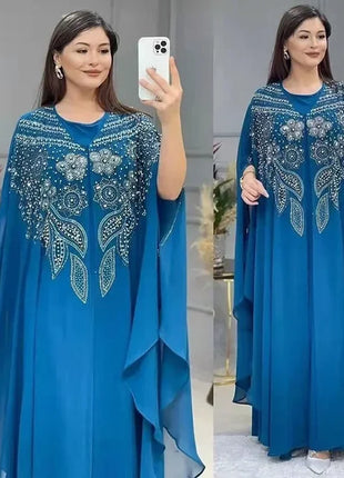 Abayas For Women Dubai Luxury 2024 Chiffon Boubou Muslim Fashion Dress Caftan Marocain Wedding Party Occasions Djellaba Femme