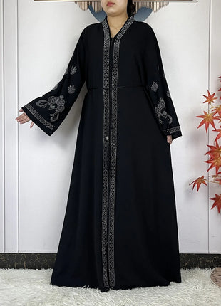 New Dubai Style Women Elegant Dress Long Sleeves Open Abaya Muslim Women Dress Islamic Clothing Casual Abaya Women Muslim Dress
