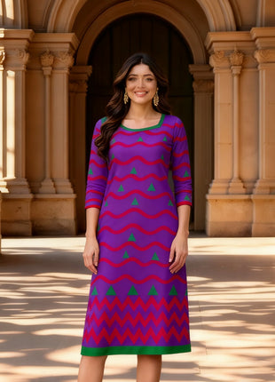 Muslim Kurt Women Casual Fashion Dress Peacock Straight Tube Casual Ethnic Flowers National Style Abito Donna Musulmana