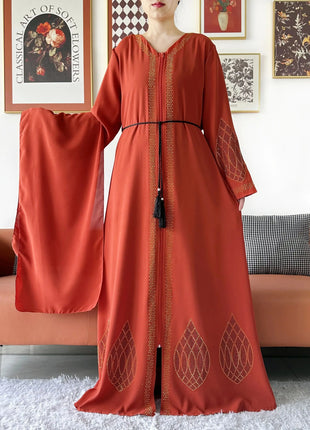 Elegant Women's Party Dress Chiffon Loose Open Zipper Abaya Muslim Islamic Clothing Cardigan Style for Special Occasions