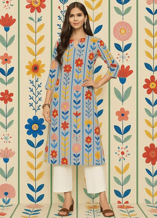 Muslim Kurtta Women Fashion Comfortable Dress Straight Tube Casual Ethnic Flower Vestidos Longos Moroccan Kaftan Dress