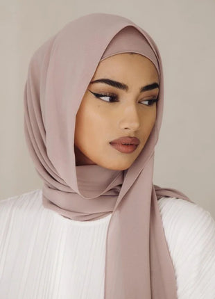 2 Piece Set Chiffon Hijab Matching Undercap Chiffon Scarf with Matching Underscarf Shawls Scarves Head Scarf Headwraps for Women