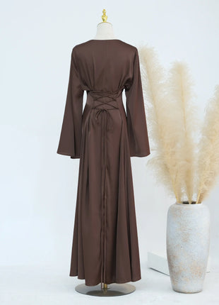 Ramadan 2 Piece Muslim Women Set Dubai Modest Abaya Islam Abayas Femme Elegant Arabic Clothing Fashion Turkey Solid Outfit 2025