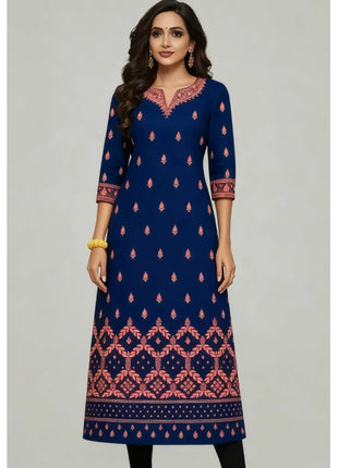 Muslim Dress Kurt Women's Fashionable And Elegant Straight Tube Casual Round Neck Color Elephant Pattern Abaya Femme Dubaï