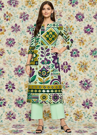 Muslim Dress Kurt Women's Fashionable Long Sleeved Straight Tube Casual Elephant Flowers Pattern Robe Marocain Islamic Prayer