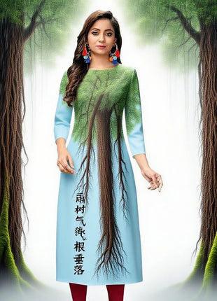 Muslim Dress Kurt Women's Fashionable And Elegant Slit hem Straight Tube Casual Flowers Pattern Robe Traditionnelle Arabe