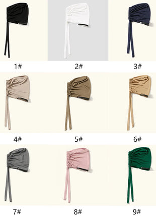Basic Muslim Hijab Cotton Scarf Solid Color Headscarf Women Daily Wear Modest Styling Soft Breathable Lightweight  25*19CM