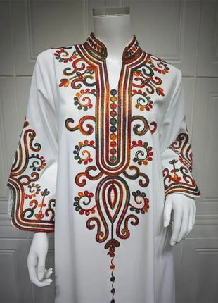 Ramadan Muslim Women's Embroidered Loose abaya Dresses For Women Gala Morocco Dubai Elegant Casual Kaftan