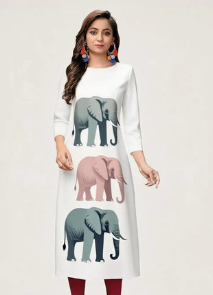 Dress Kurtta Women Fashionable Straight Tube Casual Bright Slit hem Peacock Patterns Robe Arabe Robe Traditionnelle Arabe Muslim