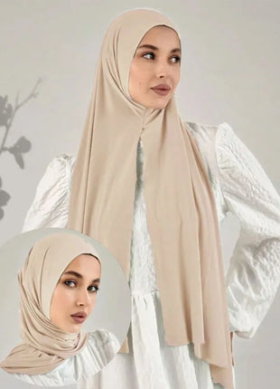 Instant Hijab Scarf for Women Muslim Easy To Wear Jersey Head Scarf Wrap Thin Breathable Soft Sunscreen Pullover Head Wrap