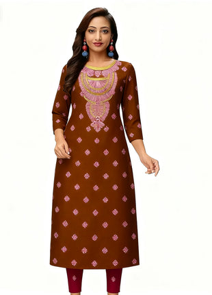 Muslim Dress Kurt Women Fashionable Elegant Straight Tube Casual Slit hem Color Elephant Pattern Tenue De Priere Femme Musulmane