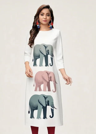 Dress Kurtta Women Fashionable Straight Tube Casual Bright Slit hem Peacock Patterns Robe Arabe Robe Traditionnelle Arabe Muslim