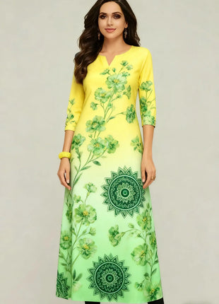 National style Muslim Women's Casual Fashionable And Comfortable Kurtta Dress Long Sleeved Straight Tube Casual Ethnic