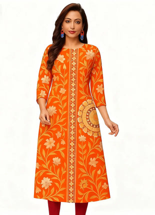 Muslim Dress Kurtta Women Fashionable Elegant National Style Straight Tube Casual Slit hem Colorful Elephant Peacock Pattern